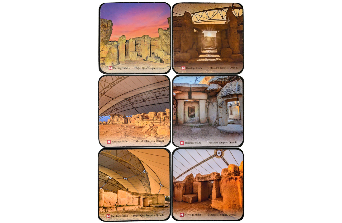 Coasters: Ħagar Qim & Mnajdra Temples – Set of 6