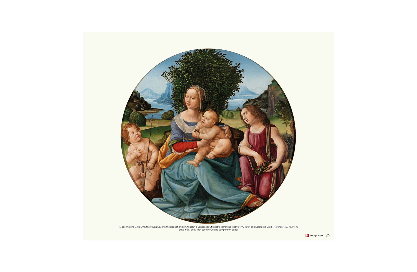 Madonna and Child with the young St John the Baptist and an Angel in a Landscape – Print