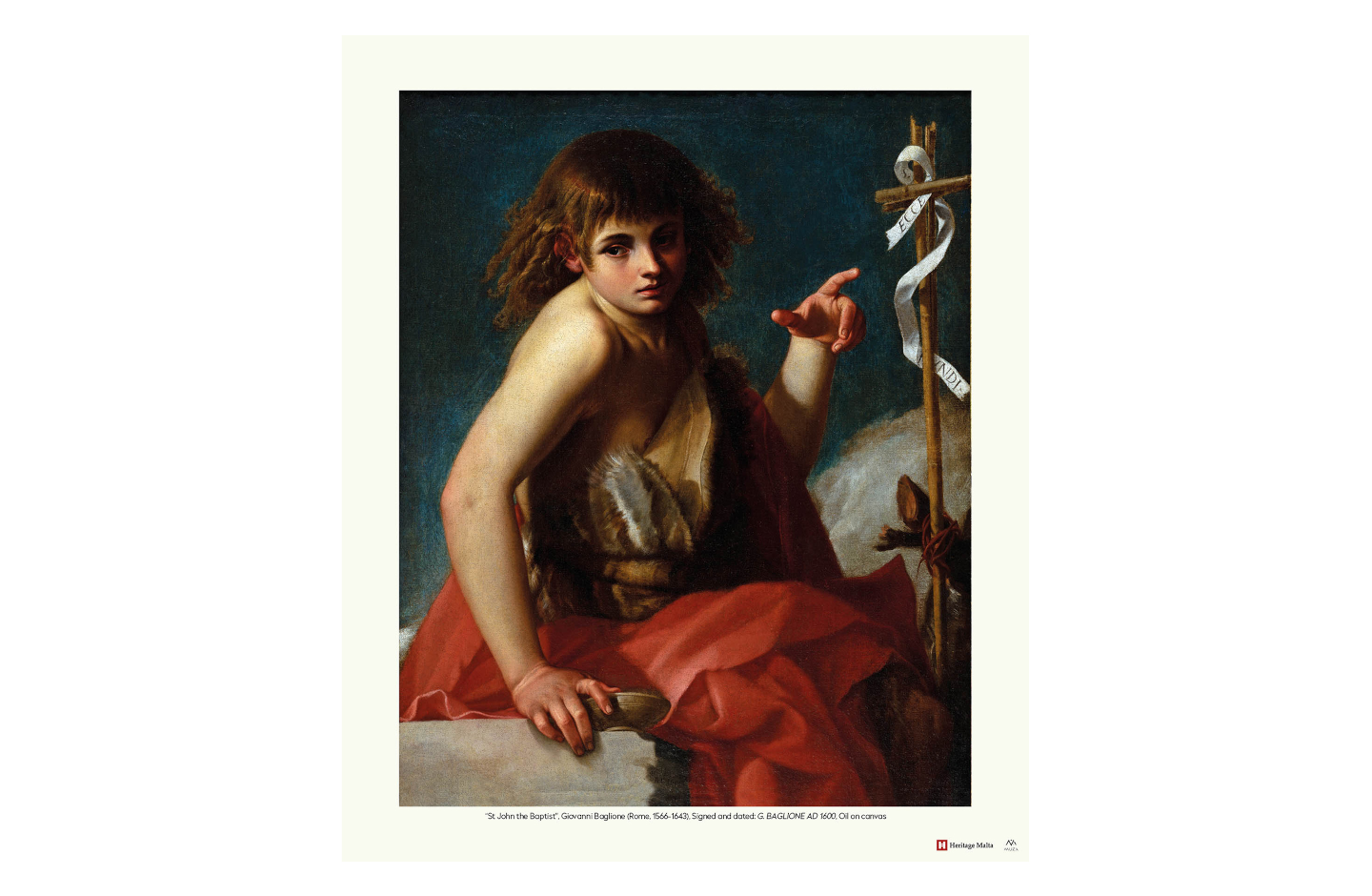 Mounted Print: St John the Baptist (by Giovanni Baglione)