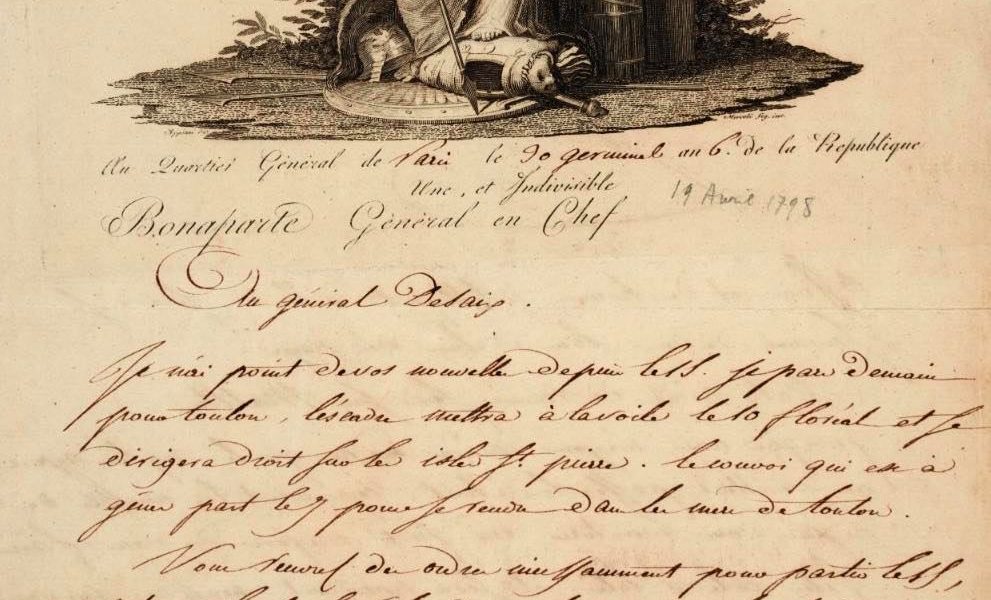 Letter with Napoleon’s plans now in Malta